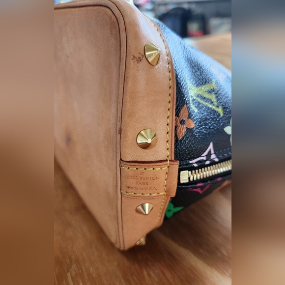 Louis Vuitton x Takashi Murakami Black Multicolor Mongram Alma - Picture 6 of 16